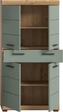 WELLTIME Midischrank SIENA 74cm 4 Türen 1 Schublade Salbei Eiche Bild 4
