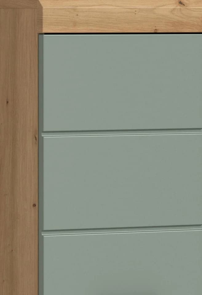 WELLTIME Midischrank SIENA 74cm 4 Türen 1 Schublade Salbei Eiche - Bild 5