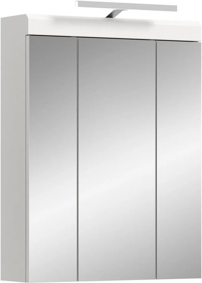 welltime Spiegelschrank SIENA 3 Spiegeltüren 9 Fächer Weiß - Bild 2