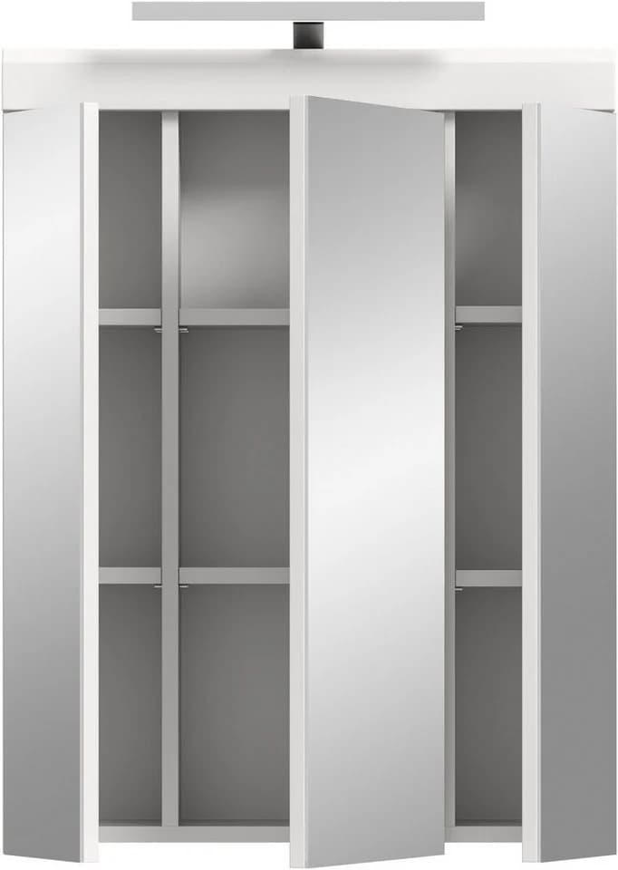 welltime Spiegelschrank SIENA 3 Spiegeltüren 9 Fächer Weiß - Bild 4