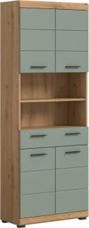 WELLTIME Hochschrank SIENA 4 Türen 1 Schublade Artisan Eiche Salbei Bild 2