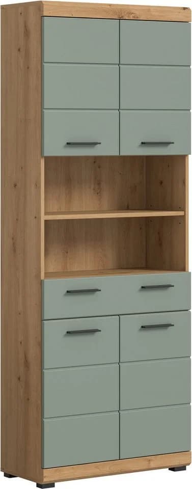 WELLTIME Hochschrank SIENA 4 Türen 1 Schublade Artisan Eiche Salbei - Bild 2