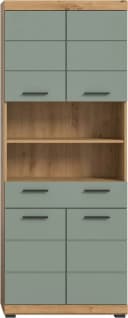 WELLTIME Hochschrank SIENA 4 Türen 1 Schublade Artisan Eiche Salbei Bild 3