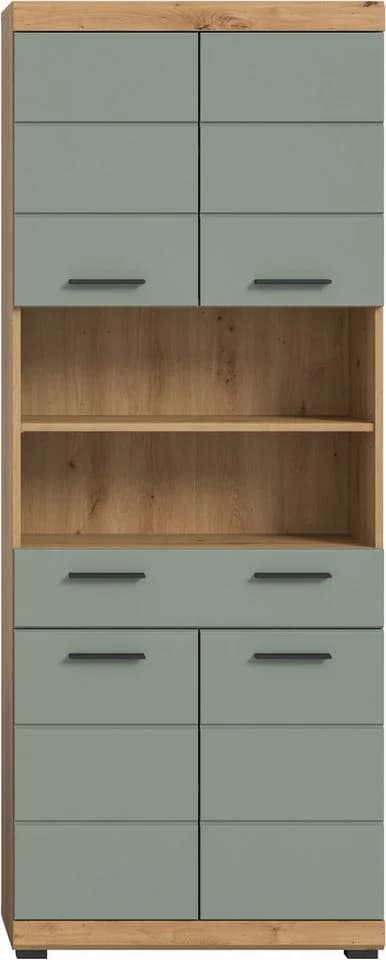 WELLTIME Hochschrank SIENA 4 Türen 1 Schublade Artisan Eiche Salbei - Bild 3
