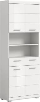 Welltime Hochschrank Siena Weiß Hochglanz 4 Türen Bild 2