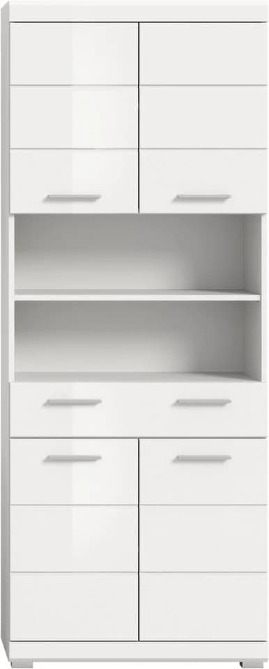 Welltime Hochschrank Siena Weiß Hochglanz 4 Türen - Bild 3