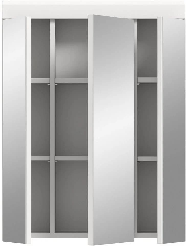 WELLTIME Badezimmerspiegelschrank SIENA Weiß 3 Spiegeltüren - Bild 3