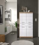 WELLTIME Midischrank SIENA 4 Türen Weiß Hochglanz Bild 1
