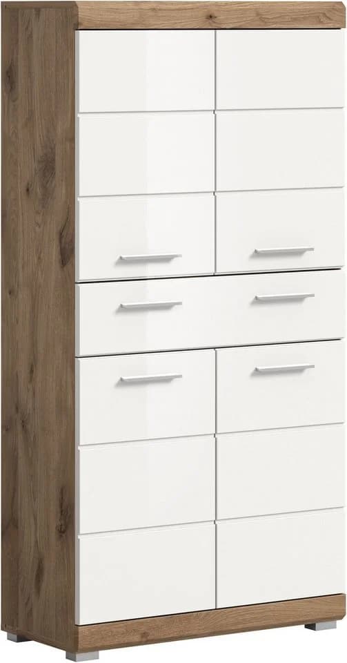 WELLTIME Midischrank SIENA 4 Türen Weiß Hochglanz - Bild 2