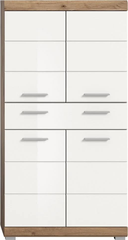 WELLTIME Midischrank SIENA 4 Türen Weiß Hochglanz - Bild 3