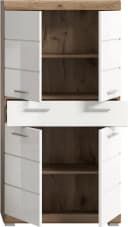 WELLTIME Midischrank SIENA 4 Türen Weiß Hochglanz Bild 4