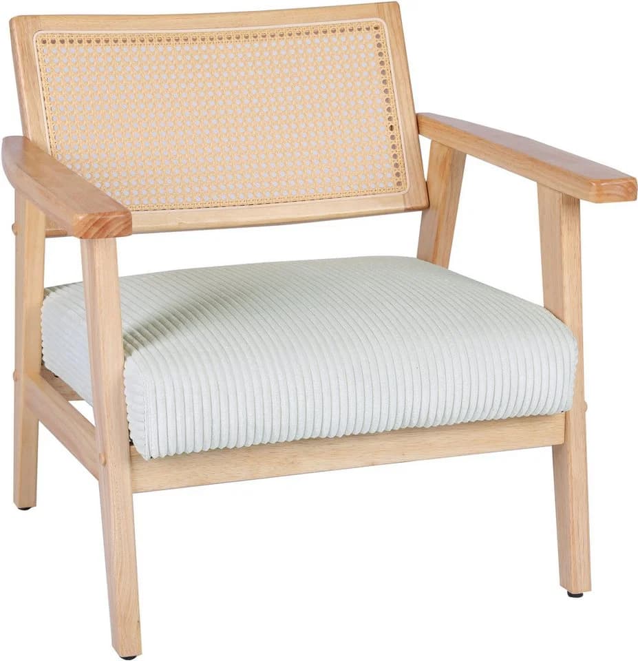 HOME AFFAIRE Loungesessel VILLAINE Creme Rattan mit Armlehnen - Bild 2