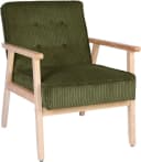 HOME AFFAIRE Loungesessel MENONRI Grün Massivholz Armlehnen Cord Bild 2