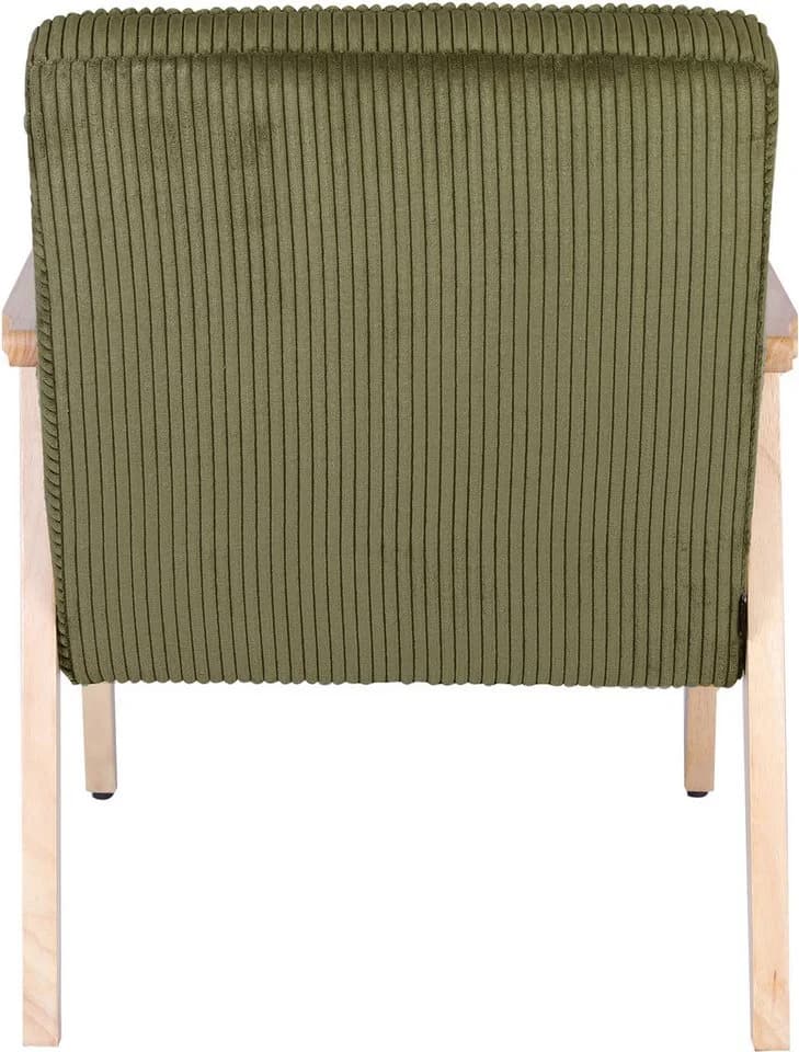 HOME AFFAIRE Loungesessel MENONRI Grün Massivholz Armlehnen Cord - Bild 4