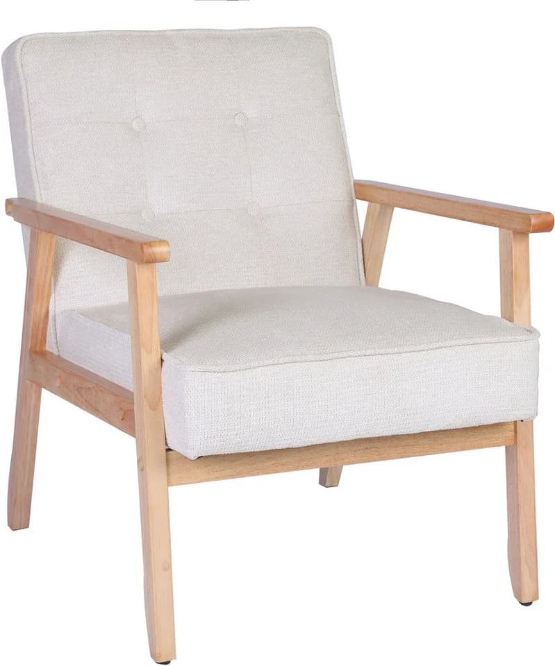 Home Affaire Loungesessel MENONRI mit Massivholz-Armlehnen Creme - Bild 2