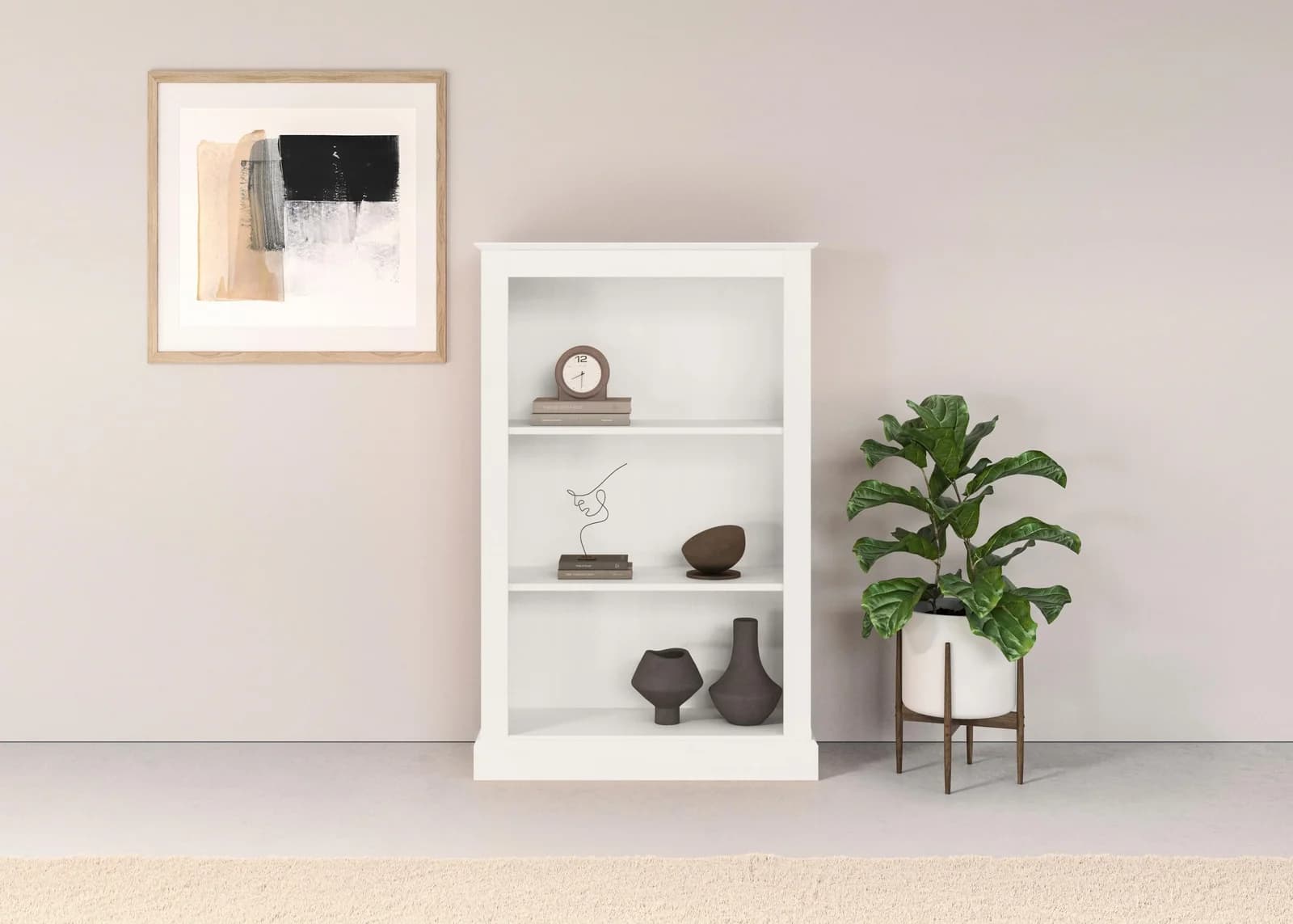 OTTO HOME Bücherregal Liotta Weiß Massivholz