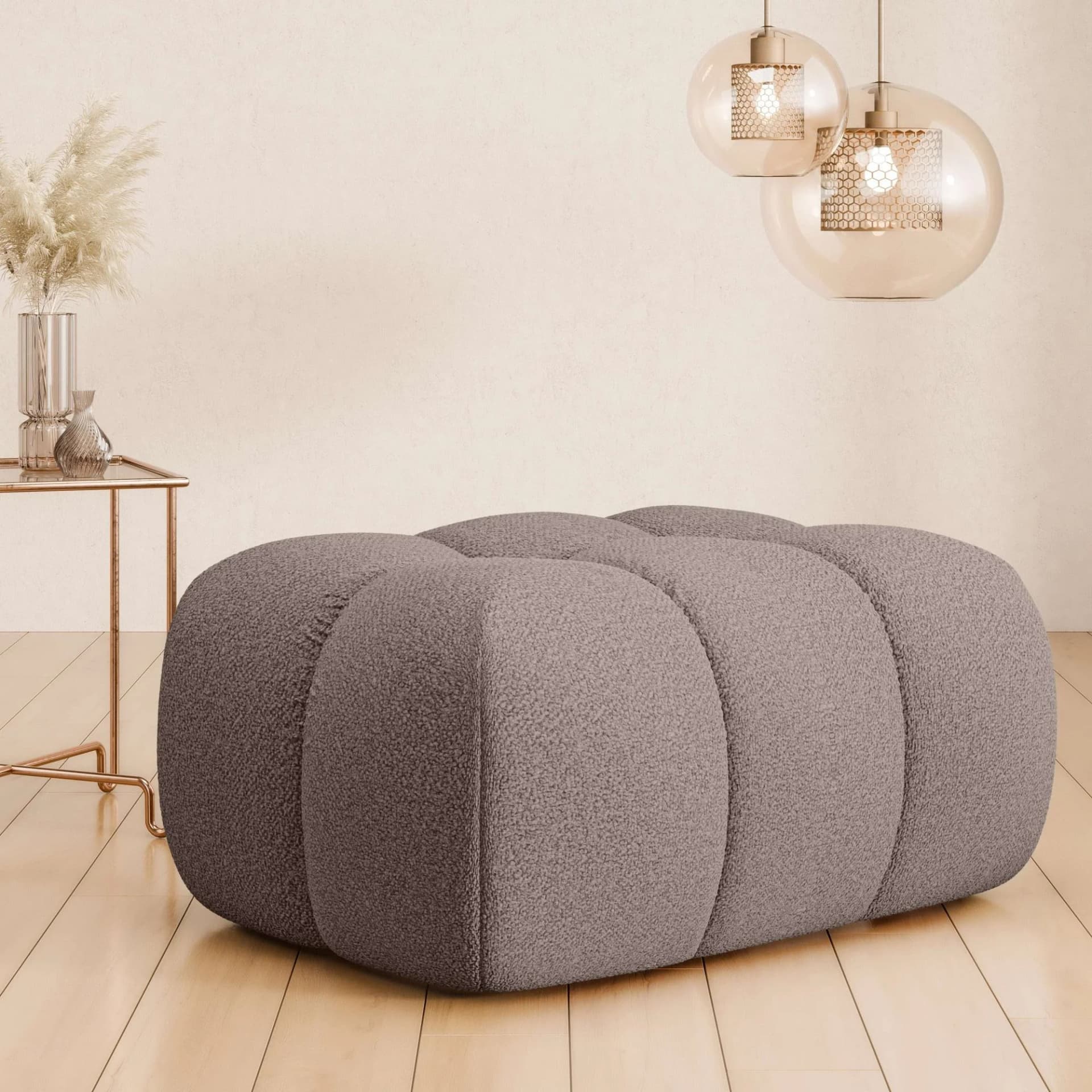 Home Affaire Polsterhocker Aurelian Braun Samt