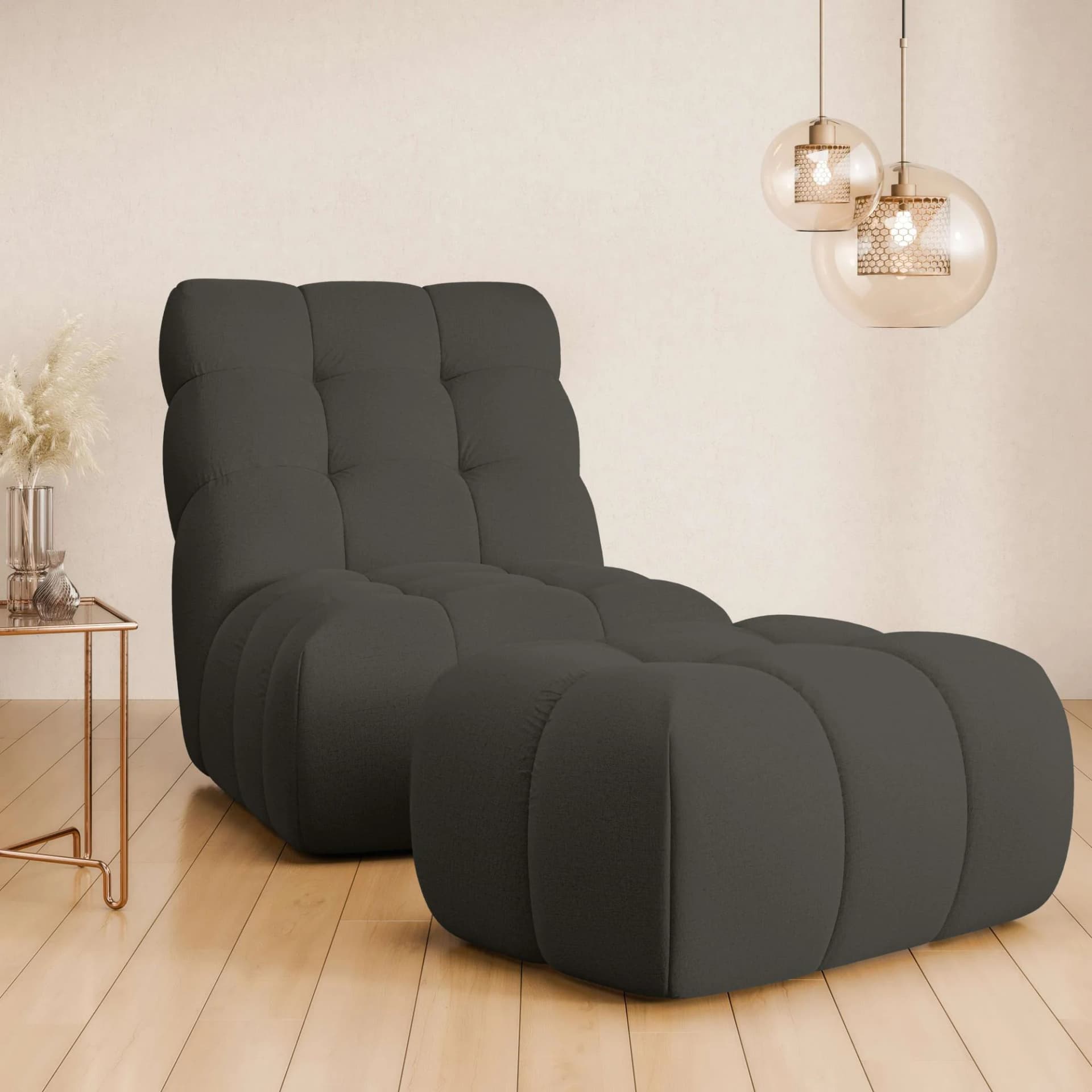 Home Affaire AURELIAN XXL-Sessel mit Hocker Grau