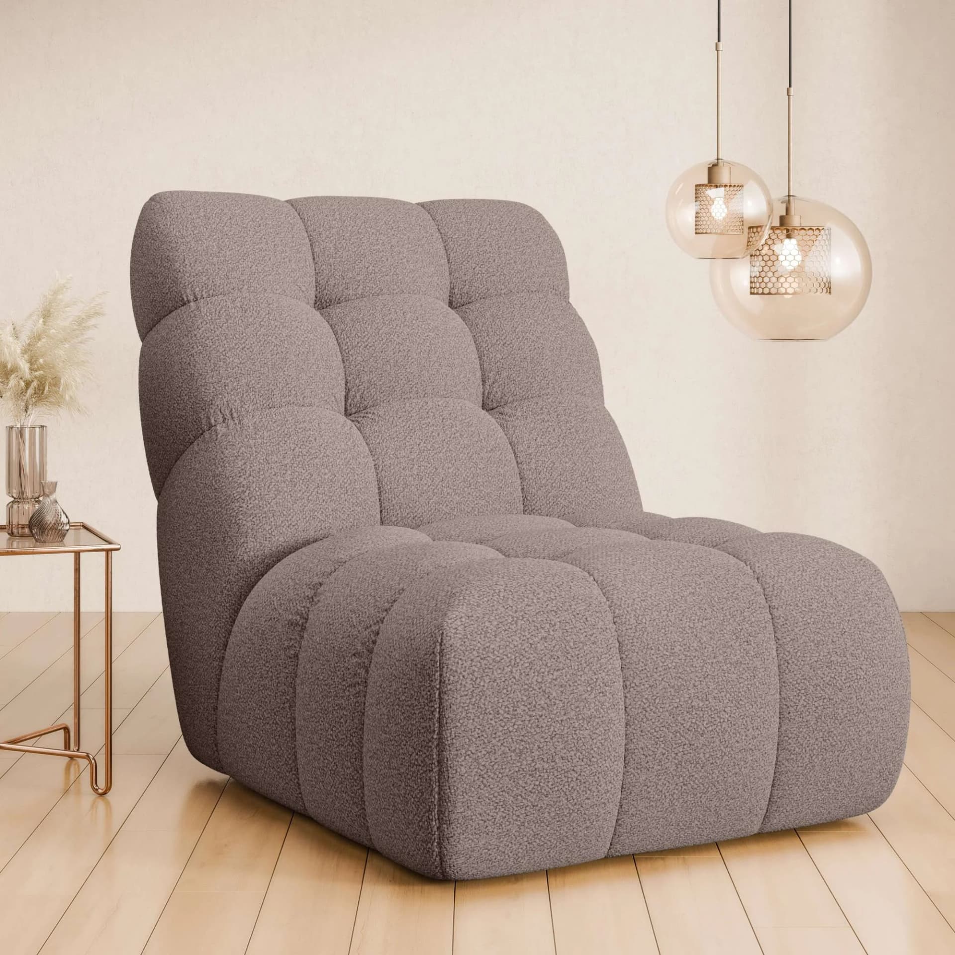 HOME AFFAIRE Sessel Aurelian Braun Velours Big-Sessel