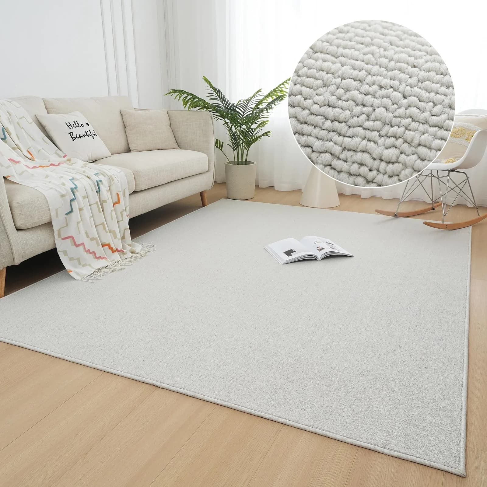 Teppich MY HOME Jola Uni-Farben Boho Grau