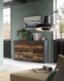 HOME AFFAIRE Sideboard Aosta Grau mit Schubkästen Bild 1