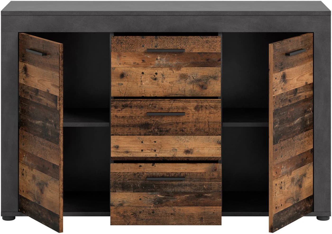 HOME AFFAIRE Sideboard Aosta Grau mit Schubkästen - Bild 5
