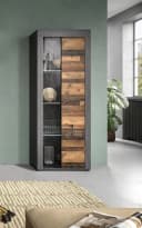 Home Affaire Vitrine Aosta Grau Old Wood 1 Tür 4 Fächer Bild 1