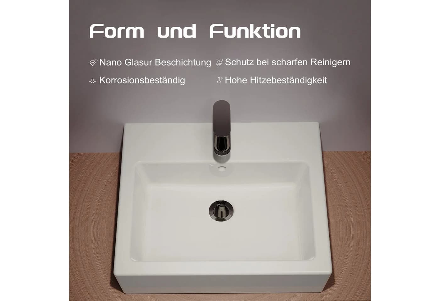 welltime Aufsatzwaschbecken Pesante, NANO Glasur - Bild 4