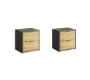 HOME AFFAIRE Nachtkonsole Loreto Set Grau/Natur 2x mit Schubladen Bild 1