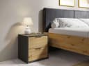 HOME AFFAIRE Nachtkonsole Loreto Set Grau/Natur 2x mit Schubladen Bild 2
