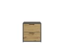 HOME AFFAIRE Nachtkonsole Loreto Set Grau/Natur 2x mit Schubladen Bild 3