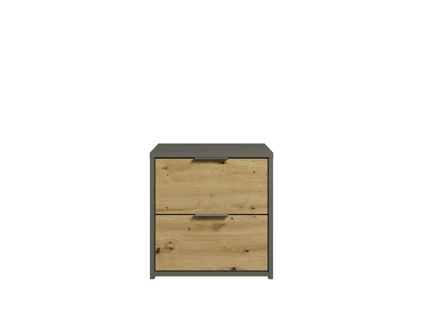 HOME AFFAIRE Nachtkonsole Loreto Set Grau/Natur 2x mit Schubladen - Bild 3