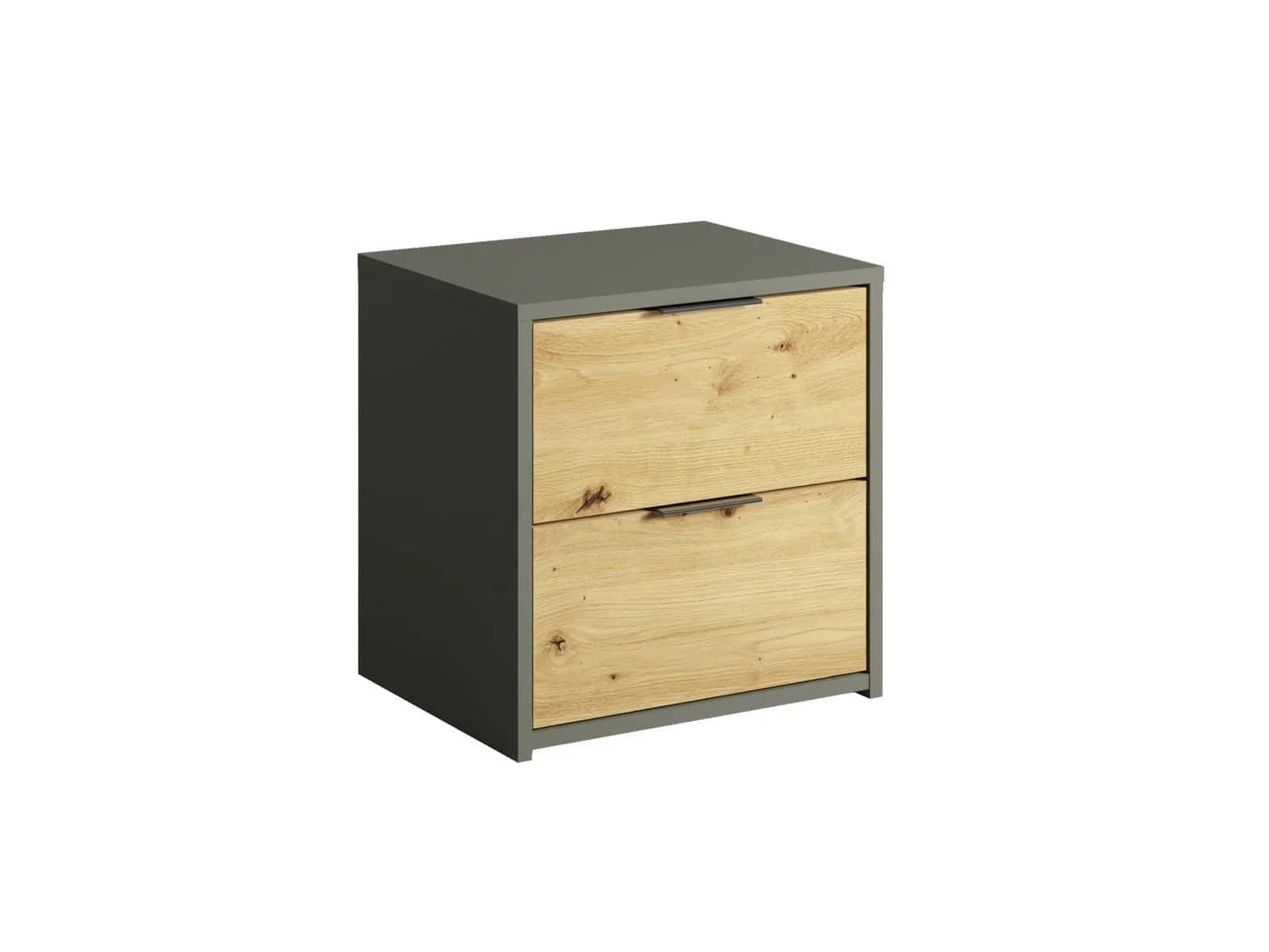 HOME AFFAIRE Nachtkonsole Loreto Set Grau/Natur 2x mit Schubladen - Bild 4