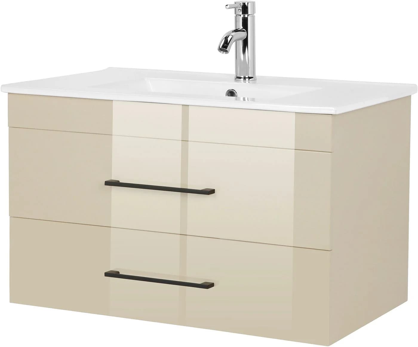 WELLTIME Waschtisch Florenz mit Waschbecken Cashmere Hochglanz - Bild 2