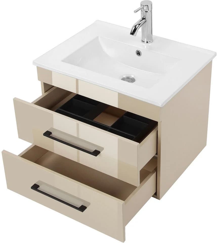 welltime Waschtisch Florenz Badschrank inkl. Waschbecken Kaschmir - Bild 4