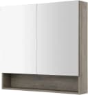 WELLTIME Spiegelschrank Florenz Grau 2 Türen MDF Glas Bild 2