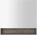 WELLTIME Spiegelschrank Florenz Grau 2 Türen MDF Glas Bild 3