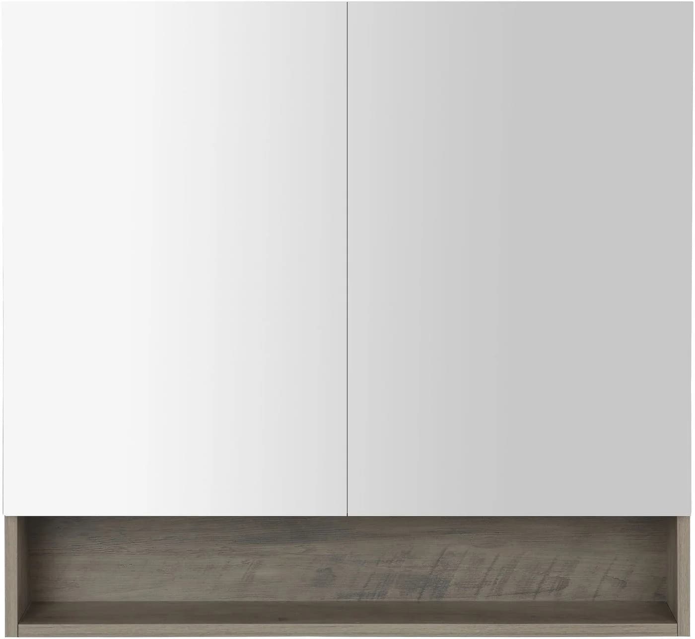 WELLTIME Spiegelschrank Florenz Grau 2 Türen MDF Glas - Bild 3