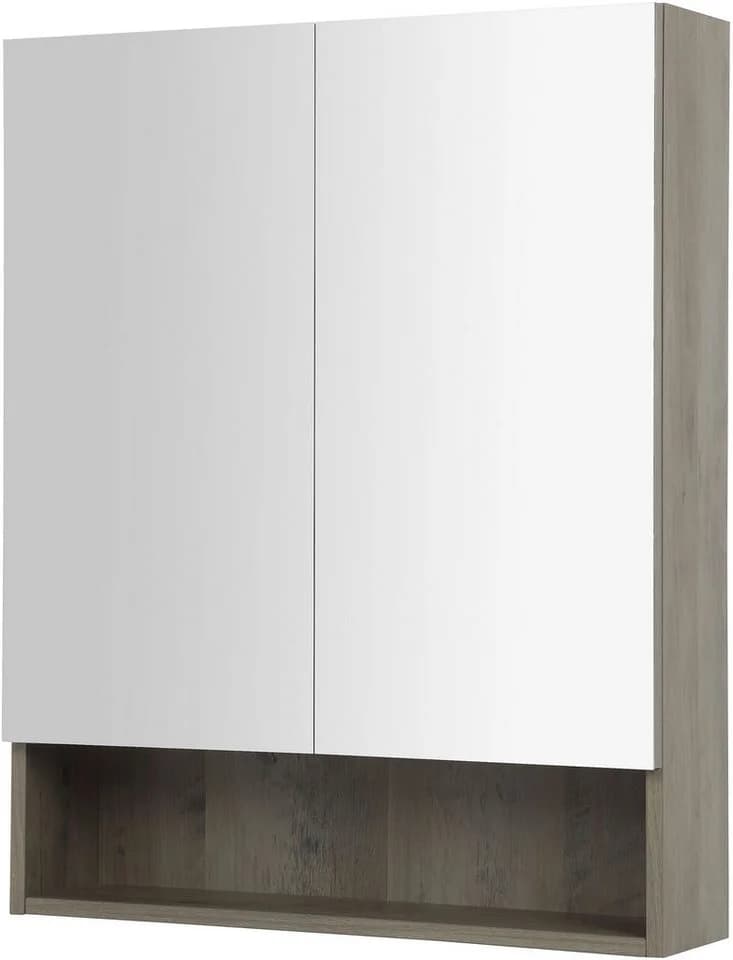 WELLTIME Spiegelschrank Florenz Grau 2 Türen MDF - Bild 2