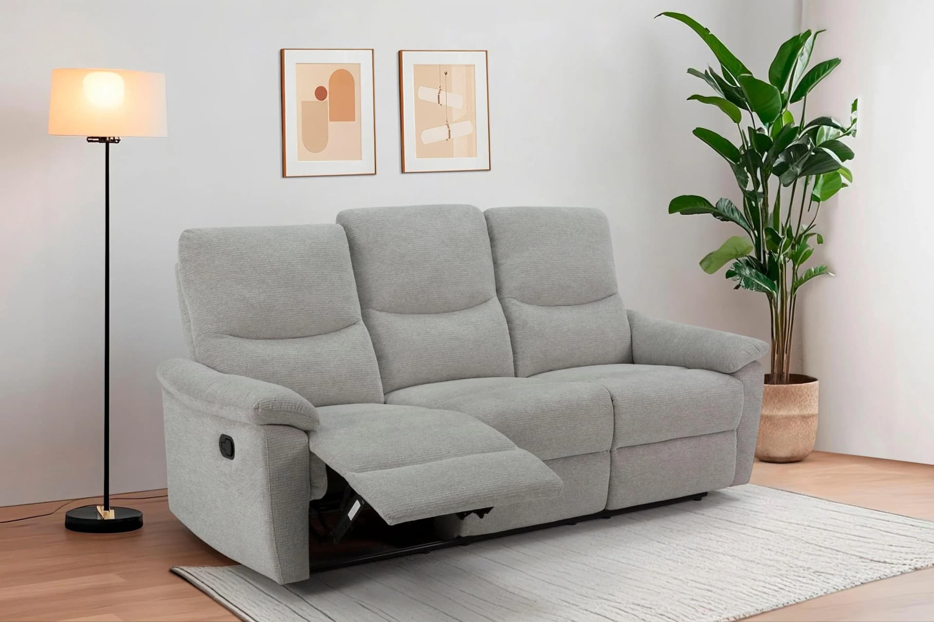 3-Sitzer Sofa HOME AFFAIRE Hellgrau Federkernpolsterung