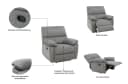 HOME AFFAIRE Relaxsessel LANNOY Hellgrau mit Relaxfunktion und USB Bild 3