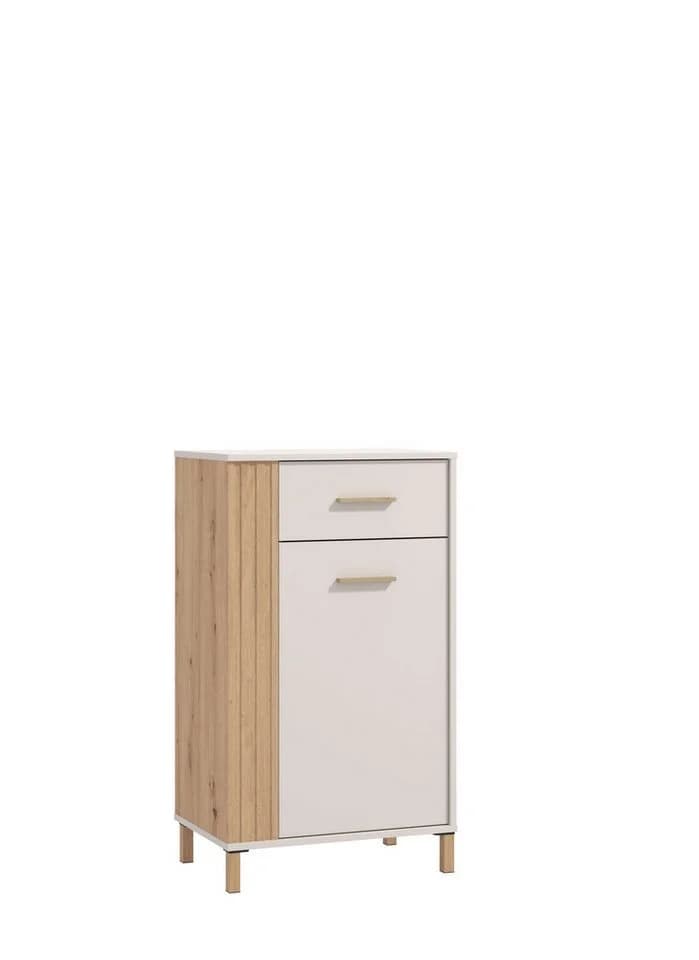 HOME AFFAIRE Garderoben-Set Belfort Weiß Beige mit Sitzbank und Spiegel - Bild 4