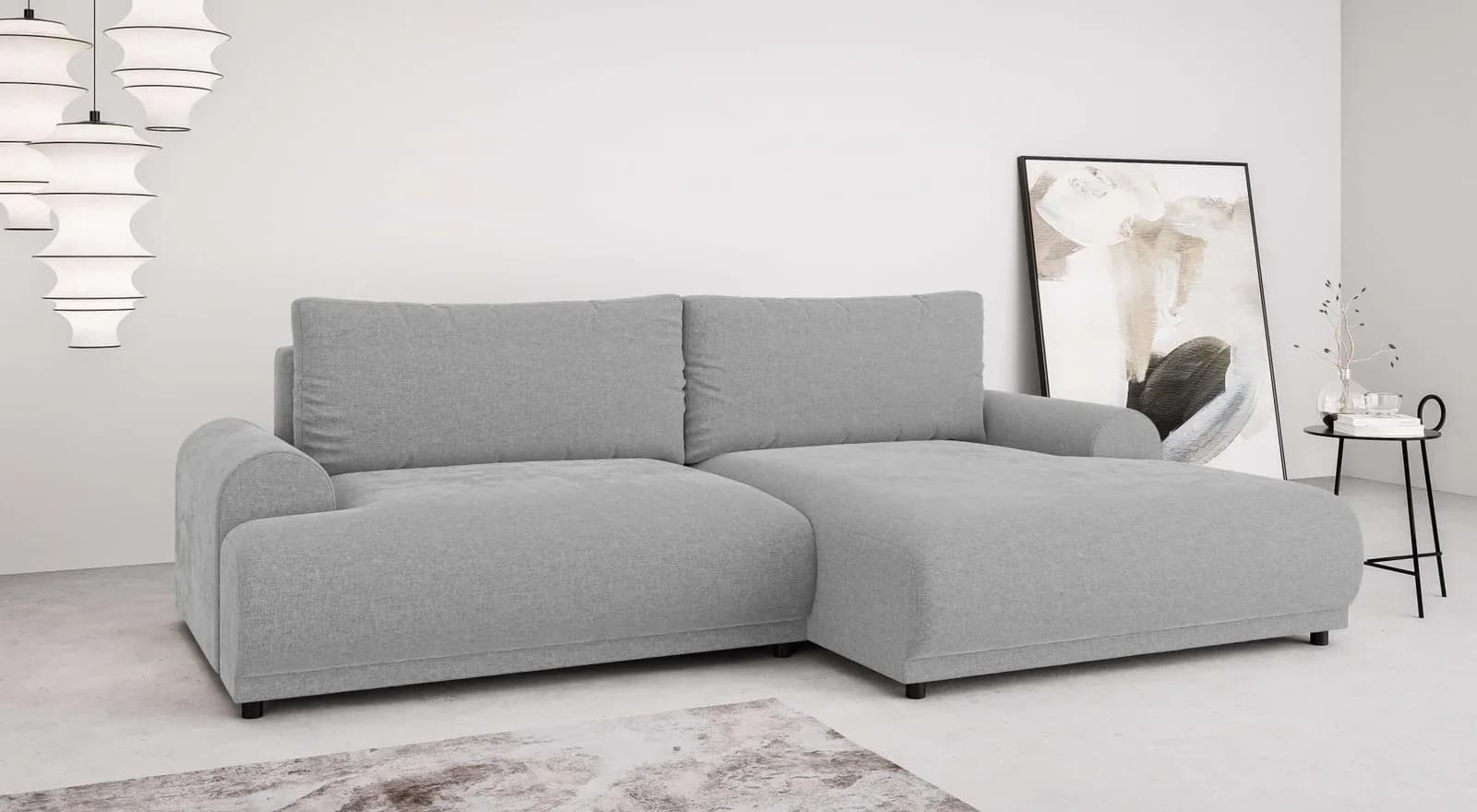 HOME AFFAIRE Ecksofa Marsby Grau mit Bettfunktion