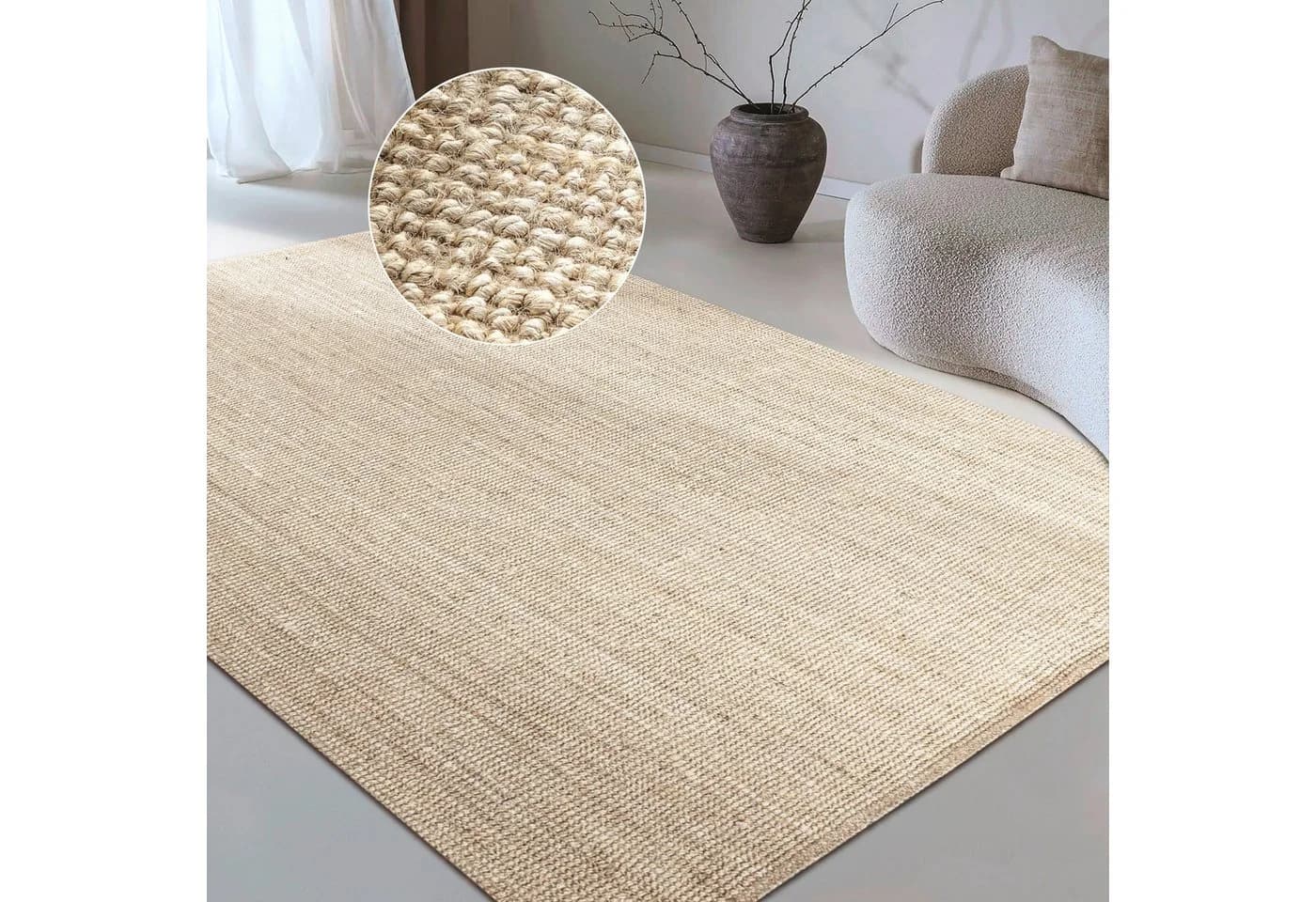 OTTO HOME Avot Juteteppich Beige Naturweiß Skandi Boho - Bild 2