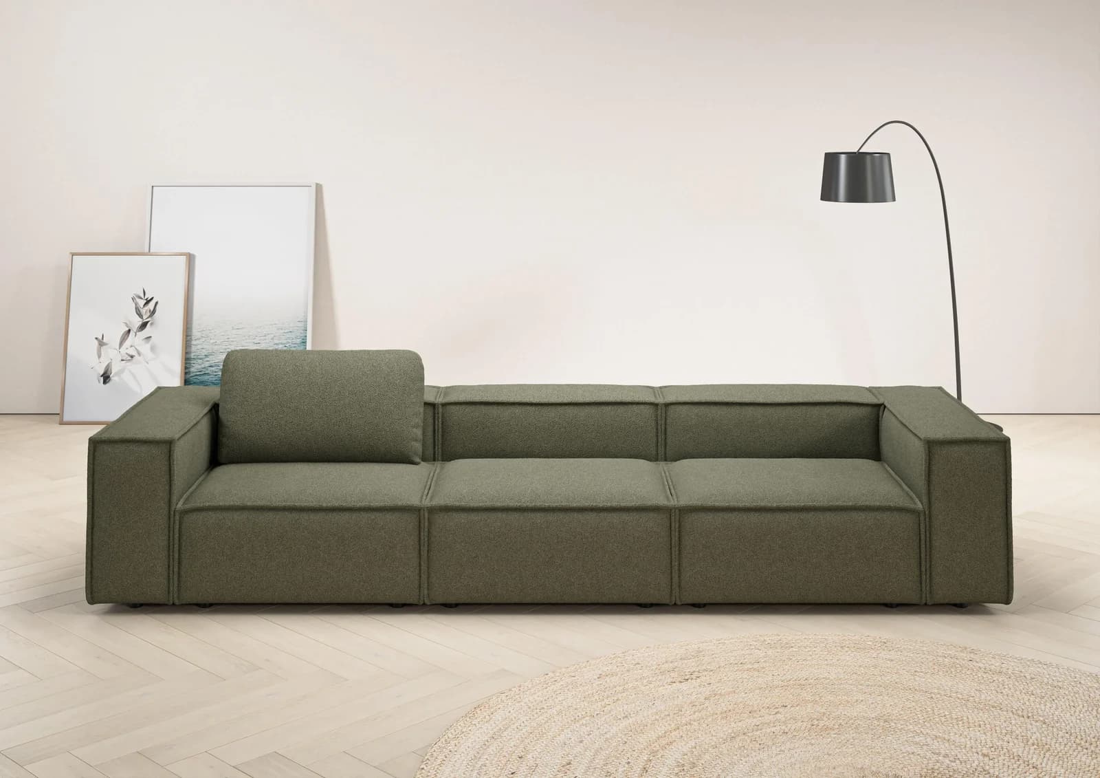 HOME AFFAIRE Watertown XXL Sofa 336 cm Grün Modern