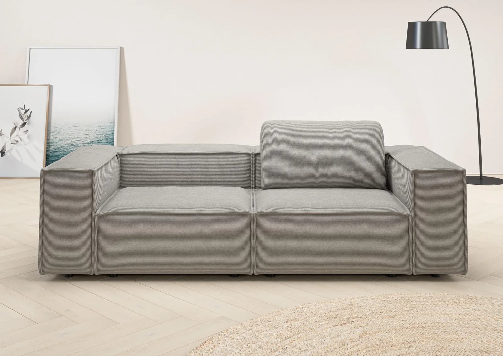 HOME AFFAIRE Watertown 2-Sitzer Sofa Grau Modern