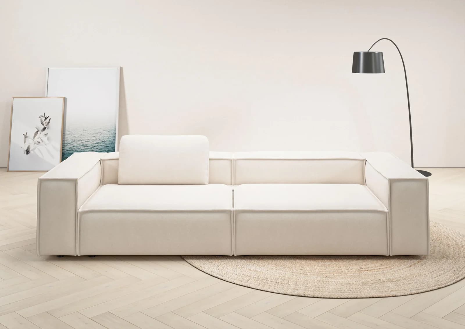 HOME AFFAIRE Watertown 3-Sitzer Sofa Beige Federkern-Polsterung