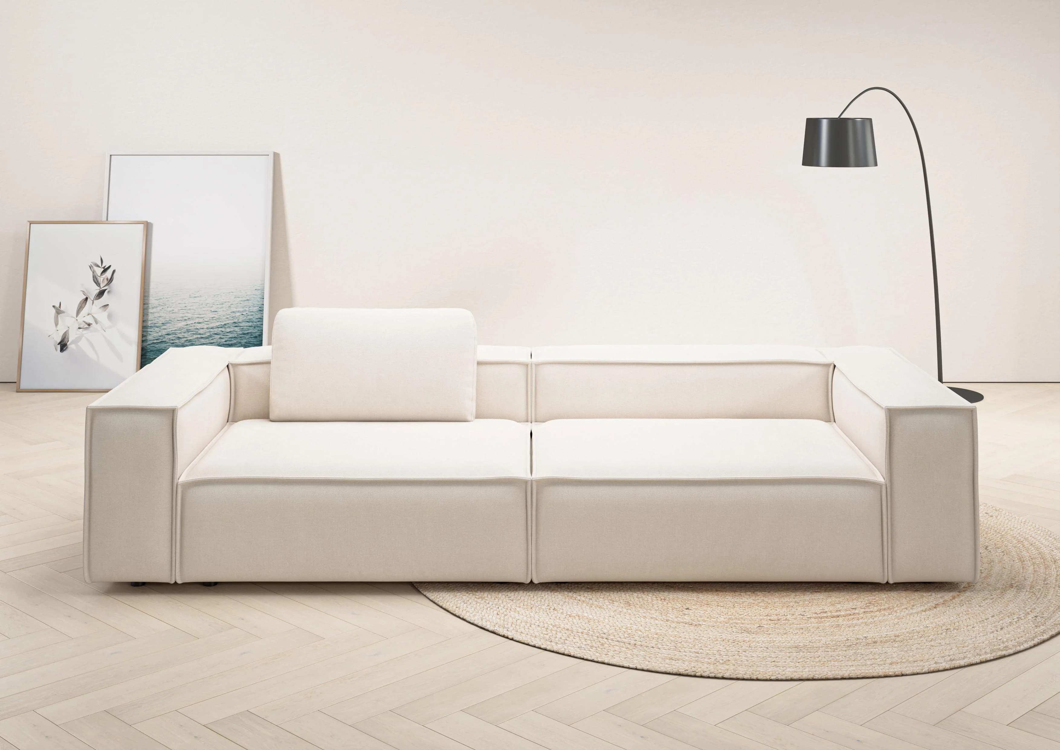 HOME AFFAIRE Watertown 3-Sitzer Sofa Beige Federkern-Polsterung