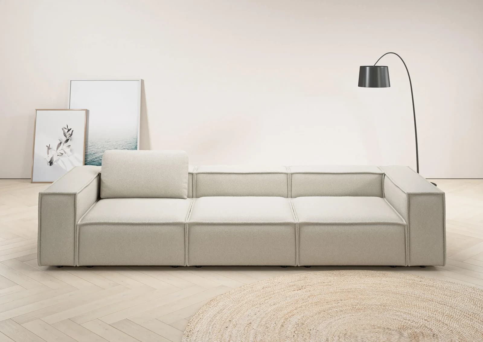 HOME AFFAIRE Watertown XXL Sofa 3,5-Sitzer Beige Modern