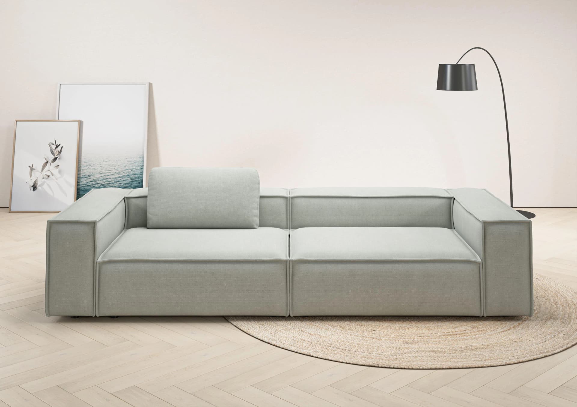 HOME AFFAIRE Watertown 3-Sitzer Sofa Silber Federkern
